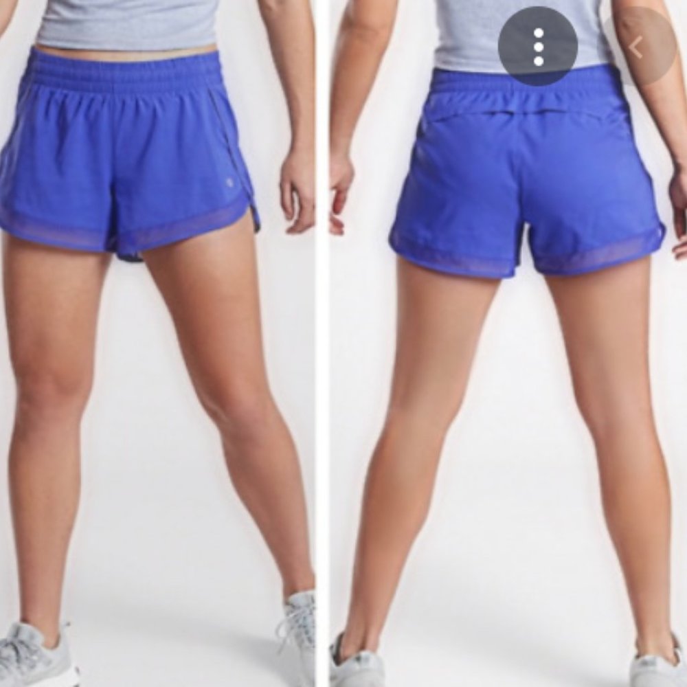 Athleta Mesh Racer Run Shorr 4" Merlin Blue - BNWT